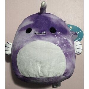 Squishmallow 7.5 - 8" Easton Lantern Anglerfish Purple Sea Splash Plush BNWT